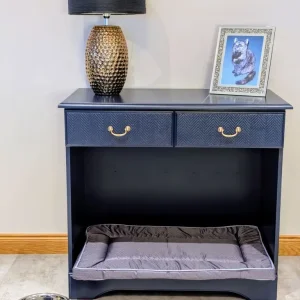 Space-saving dog bed in inky blue - Image 3