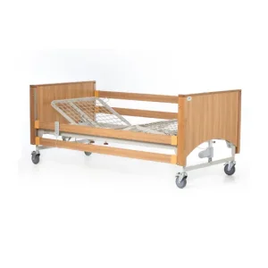 Electric Adjustable Mobility Bed with Oak Finish