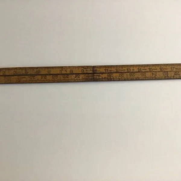 Vintage RABONE CHESTERMAN 36” 3 hinged wooden ruler. Number: 1162