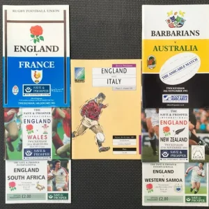 7 x Vintage Twickenham Rugby Programmes 1990s