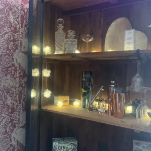 Wooden and Iron Cabinet with Glass Doors - Image 4