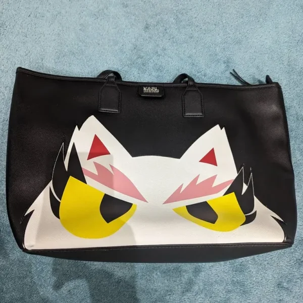 Karl Lagerfeld tote with feline design