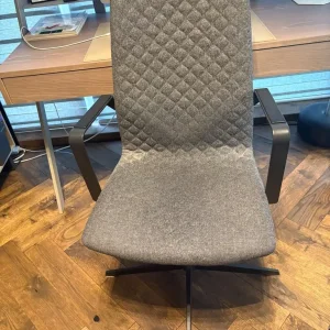 Boss Design office chair, grey fabric, black metal arms and legs