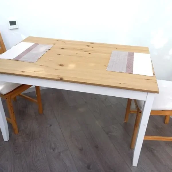 Dining table and two chairs