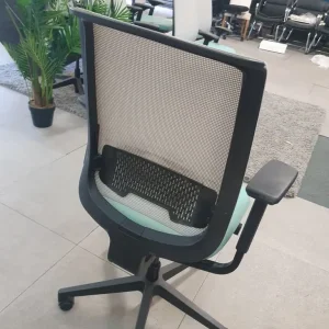 Steelcase Reply Office Chair Black Grey Torquoise Mesh Lumbar - Image 3