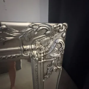 large antique style silver framed mirror - Image 3