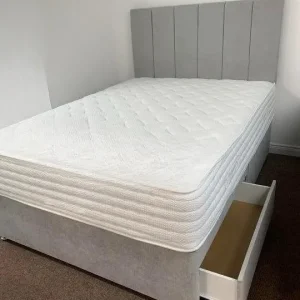 Double divan bed with mattress – ready to use, no assembly