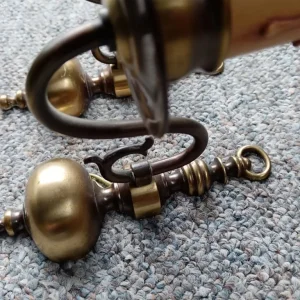 Pair of single vintage brass wall lights - Image 3