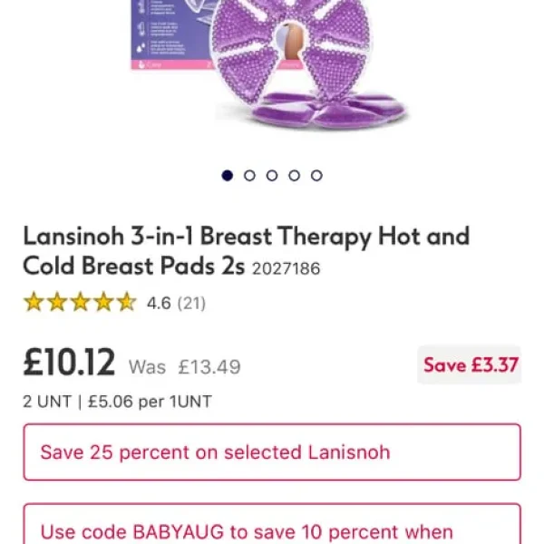 Lansinoh Breast Therapy Pads