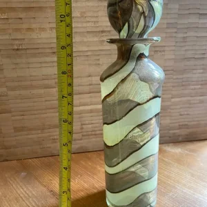 Vintage glass bottle with round stopper, believed Czech - Image 5