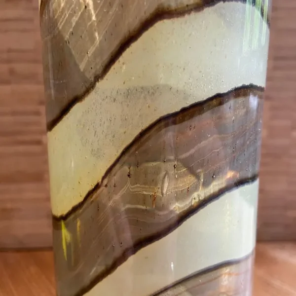 Vintage glass bottle with round stopper, believed Czech