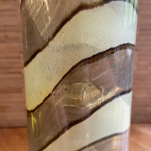 Vintage glass bottle with round stopper, believed Czech