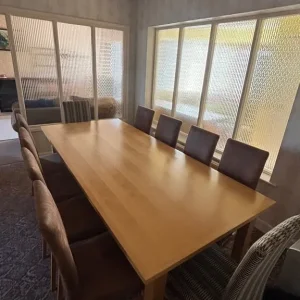 Bespoke solid Maple dining table with 10 chairs - Image 3