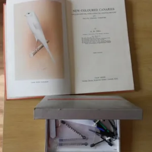 First edition Coloured canary book and Bird Rings