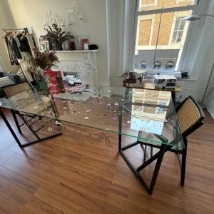 90cm x 200cm glass table - Image 4