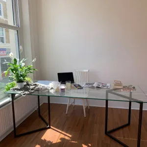90cm x 200cm glass table
