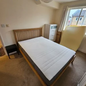 Wooden bed with double mattress - Image 2