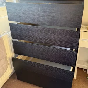 Black/brown malm drawers - Image 2