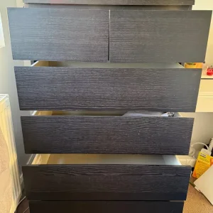 Black/brown malm drawers - Image 3
