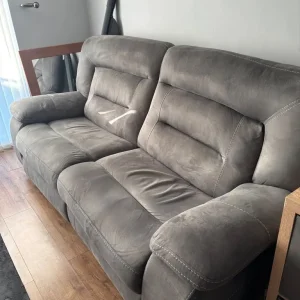 3 seater grey recliner sofa - Image 2