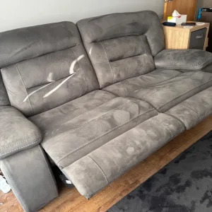 3 seater grey recliner sofa - Image 3