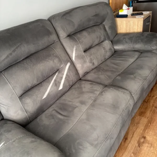 3 seater grey recliner sofa