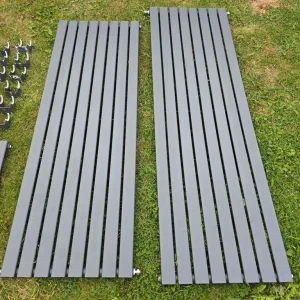 Grey flat panel designer radiator set - Image 2