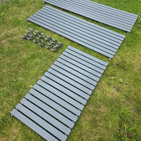 Grey flat panel designer radiator set