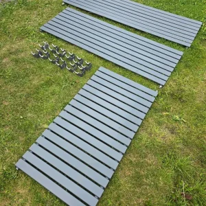 Grey flat panel designer radiator set
