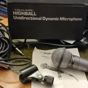 Vintage Realistic Highball Unidirectional Dynamic Microphone 33-984A with Cord and Case