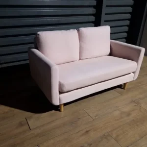 Pink Fabric 2 Seater Sofa - Image 3