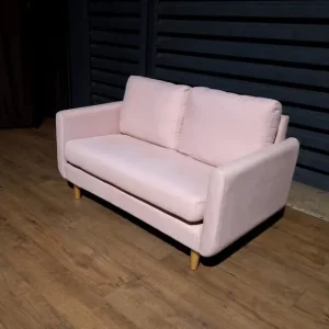 Pink Fabric 2 Seater Sofa - Image 5