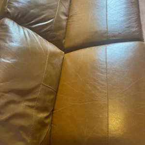 Habitat Brown Leather 3 Seater Sofa - Image 5