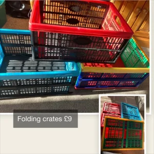 3 folding storage boxes/ crates