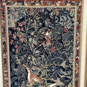 Framed Medieval-Style Tapestry – Woodland Scene with Animals - Image 4