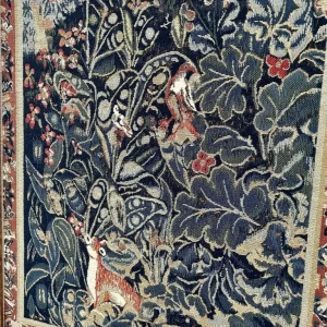 Framed Medieval-Style Tapestry – Woodland Scene with Animals - Image 5