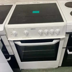 white beko 60cm glass top electric cooker