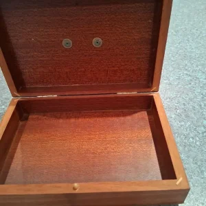 Wooden cigar trinket box with Rolls-Royce Corniche motif - Image 3