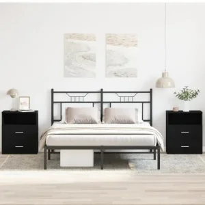 Black Oak Bedside Table 50x32x60 cm - Image 2