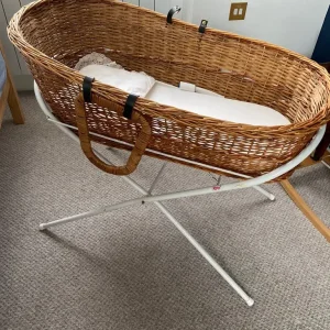 Wicker Moses Basket and Stand - Image 2