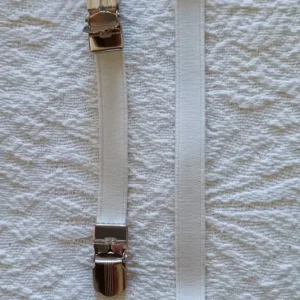 Vintage Braces Fastener with Chrome Clasp and Elastic – Original Pieces - Image 4