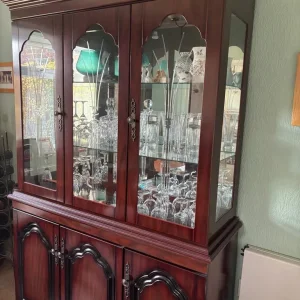 Dark wood display cabinet