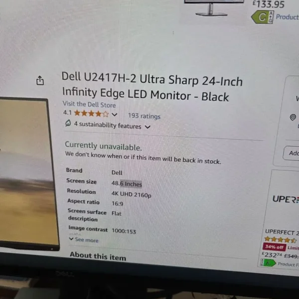 Dell LED 24 Inch Monitor