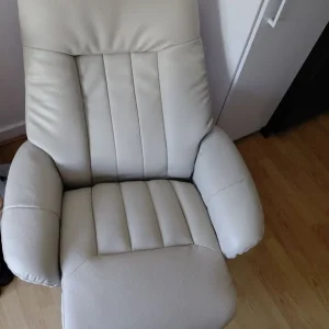 Cream swivel reclining chair - Image 2