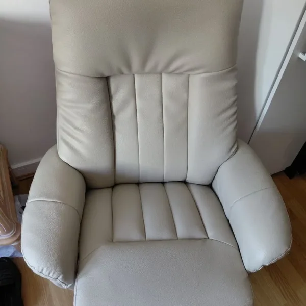 Cream swivel reclining chair