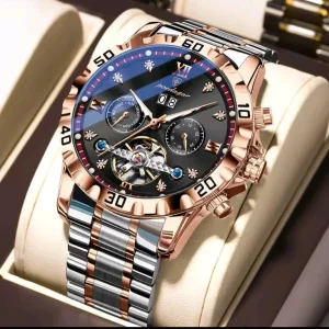 POEDAGAR Men’s Automatic Watch with Tourbillon and Luminous Hands - Image 4
