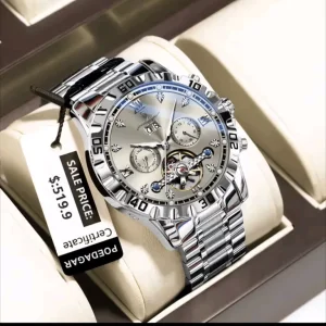 POEDAGAR Men’s Automatic Watch with Tourbillon and Luminous Hands - Image 5