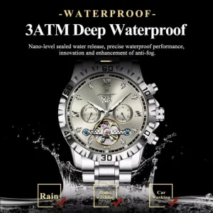 POEDAGAR Men’s Automatic Watch with Tourbillon and Luminous Hands - Image 6