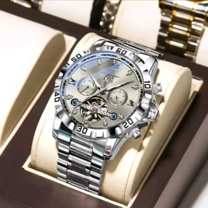 POEDAGAR Men’s Automatic Watch with Tourbillon and Luminous Hands