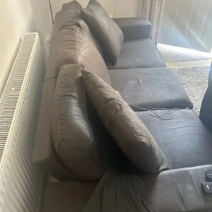 black suede 3 seater sofa - Image 3